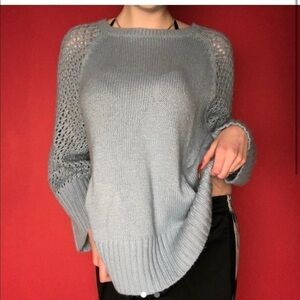 Pastel blue mesh sleeve sweater. 💙💙​​​​​​​​​​​​​​​​​​​​​​​​